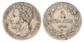 No reserve - Belgium. Leopold I. 5 Francs. 1848.
Lightly cleaned. M. 14. 25 g. VF +. Dit kavel wordt geveild zonder minimumprijs.