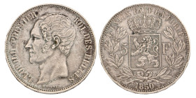 No reserve - Belgium. Leopold I. 5 Francs. 1850.
Cleaned. M. 40. 24,97 g. VF / XF. Dit kavel wordt geveild zonder minimumprijs.