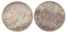 No reserve - Belgium. Leopold II. 5 Francs. 1873.
25 g. VF +. Dit kavel wordt geveild zonder minimumprijs.