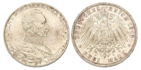 No reserve - German States. Prussia. Wilhelm II. 3 Mark. 1913 A.
Hairlines. J. 112. 16,8 g. AU. Dit kavel wordt geveild zonder minimumprijs.