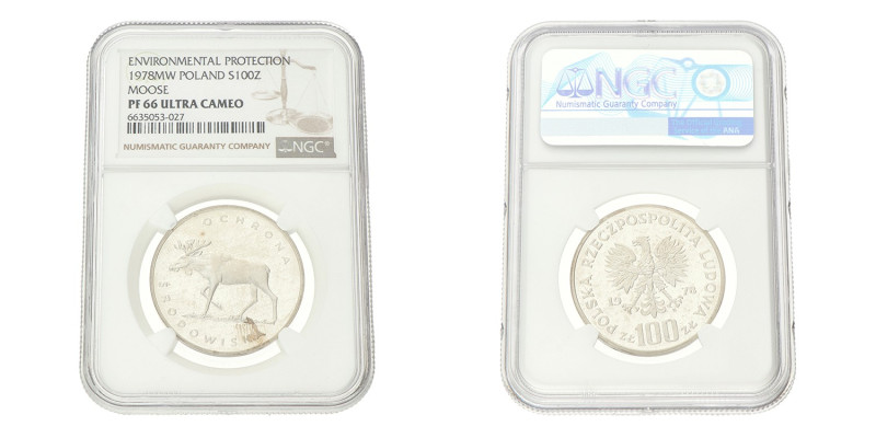 No reserve - Poland. 100 Złotych - Environmental Protection, Moose. 1978.
NGC G...