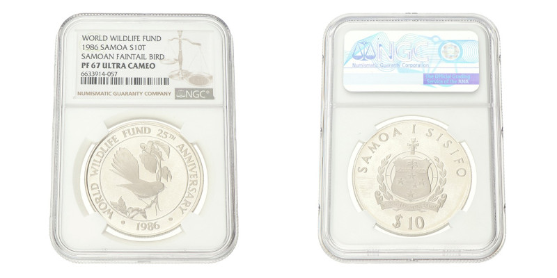 No reserve - Samoa. 10 Dollar - World Wildlife Fund. 1986.
NGC Graded: 6633914-...