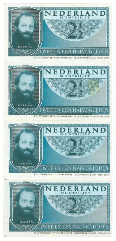 No reserve - Lot 4 bankbiljetten. - UNC.
UNC. Dit kavel wordt geveild zonder mi...