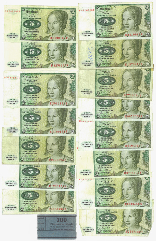 No reserve - Germany. lot 15 banknotes. Type 1963. - Very fine.
Very fine. Dit ...