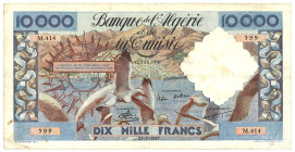 No reserve - Algeria. 10.000 francs. banknote. Type 1957. - Very fine.
centre hole. Very fine. Dit kavel wordt geveild zonder minimumprijs.