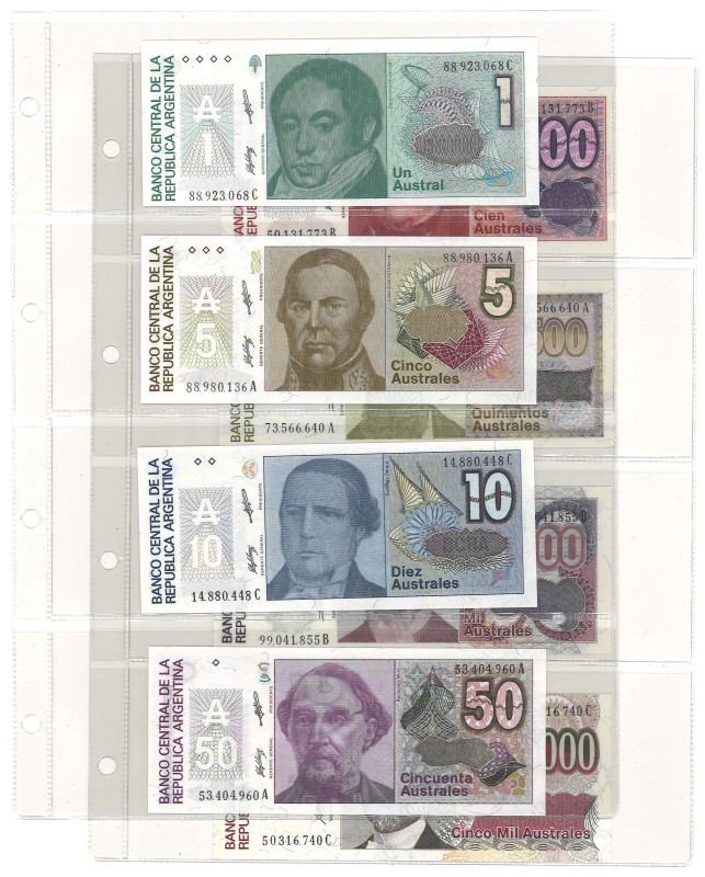 No reserve - Argentina. lot 8 banknotes. Type ND. - UNC.
UNC. Dit kavel wordt g...