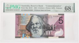 No reserve - Australia. 5 Dollars. Banknote. Type 2001. - UNC.
UNC. Dit kavel wordt geveild zonder minimumprijs.