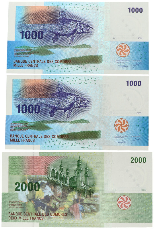 No reserve - Comores. lot 3 banknotes. Type 2005/2006. - UNC.
UNC. Dit kavel wo...