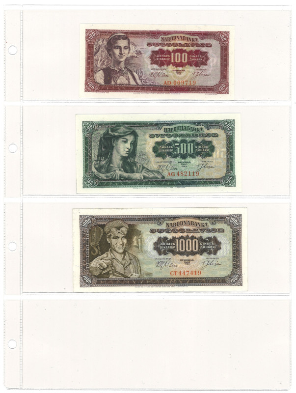 No reserve - Jugoslavia. lot 3 banknotes. Type 1963. - UNC.
UNC. Dit kavel word...