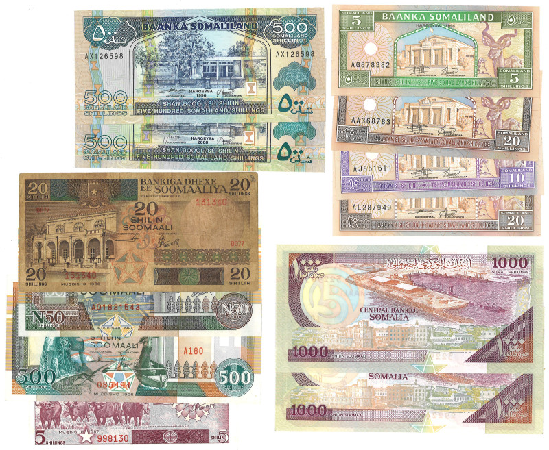 No reserve - Somaliland. lot 12 banknotes. Type 1986/2008. - Extremely fine.
Ex...