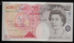 Fifty Pounds Kentfield B377 issued 1994, special low number series PW50 000047, (this note was originally in a Prince of Wales presentation set C133),...