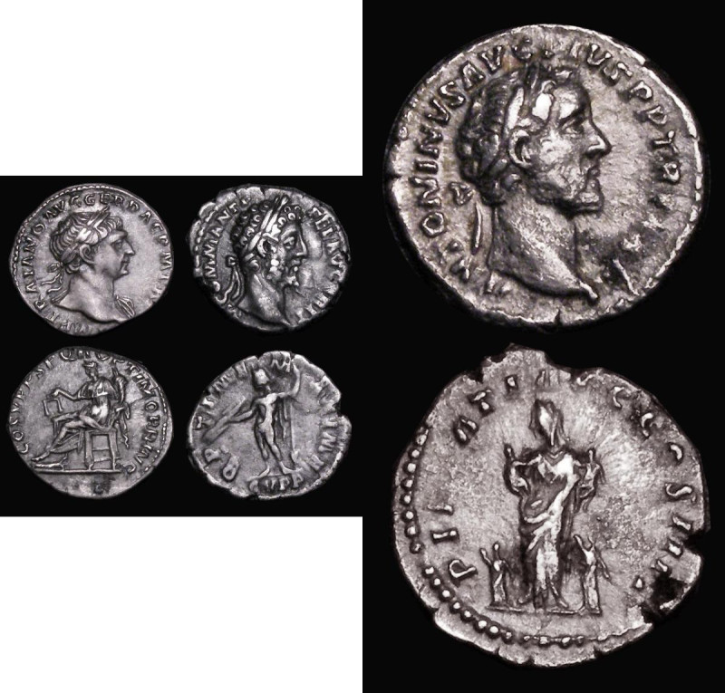 Roman Denarius (3) Trajan (102AD) Obverse: Laureate head to right with slight dr...