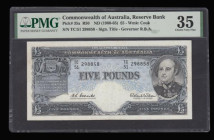 Australia Commonwealth of Australia 5 Pounds (1960-65) Coombes and Wilson Pick 35a Choice Very Fine PMG 35 
Estimate: 40-60
