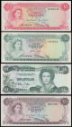 Bahamas (4) Monetary Authority issues L.1968 including 3 Dollars Pick 28a serial numbers B389538, 1/2 Dollars Pick 26a serial number D267987 , 1 Dolla...