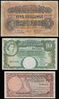 East Africa (3) 10 Shillings (1958-60) 4 signatures Pick 38 N12 prefix Fine, 5 Shillings Nairobi 1st June 1939 George VI left Good, 5 Shillings dhow a...
