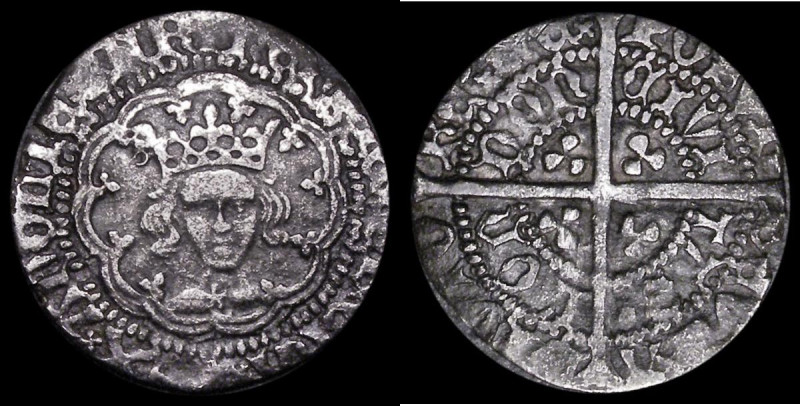 Halfgroat Henry V, Type C, mullet in centre of breast, S.1773, 1.68 grammes, Fin...