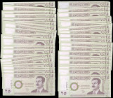Iraq Central Bank of Iraq 25 Dinars Pick 86 2001 Saddam Hussein Abd al-Madjid al-Tikriti on obverse and Ishtar gate, Lion of Babylon on reverse (100) ...