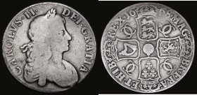 Crown 1668 VICESIMO edge with ANNO . REGNO . ESC 36, Bull 373 VG the reverse slightly better
Estimate: 50-100