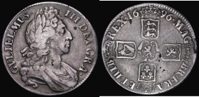 Crown 1696 OCTAVO edge Third Bust ESC 94, Bull 1004 Near Fine with some flan flaws, with an edge flaw at 3 o'clock possibly once mounted
Estimate: 90...