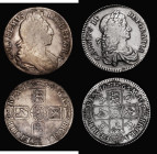 Crown 1696 OCTAVO edge Third Bust ESC 94, Bull 1004 VG once cleaned with some uneven toning, Halfcrown 1663 Fine, Ex-Jewellery with the edge smoothed ...