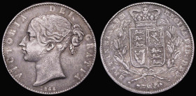 Crown 1844 Cinquefoil stops on edge, ESC 281, Bull 2562 Fine with some scratches and contact marks, grey toned, with a thin lighter toned line on the ...