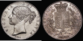 Crown 1844 Star Stops on edge, ESC 280, Bull 2561 NEF toned with some contact marks, the rim slightly flattened to the top right of the crown and corr...