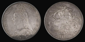 Crown 1888 Narrow date, ESC 298, Bull 2587 in a PCGS holder and graded AU58
Estimate: 50-150