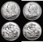 Crown 1893 LVII ESC 303, Bull 2595, Davies 501 dies 1A (2) the first VF, the second Bright VF/GVF with some scratches on the reverse
Estimate: 150-17...