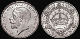Crown 1928 ESC 368, Bull 3633 UNC or very near so, with an edge nick, a contact mark on the King's beard and some hairlines before GEORGIVS, attractiv...