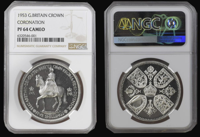 Crown 1953 Proof ESC 393G, Bull 4331 in an NGC holder and graded PF64 Cameo
Est...