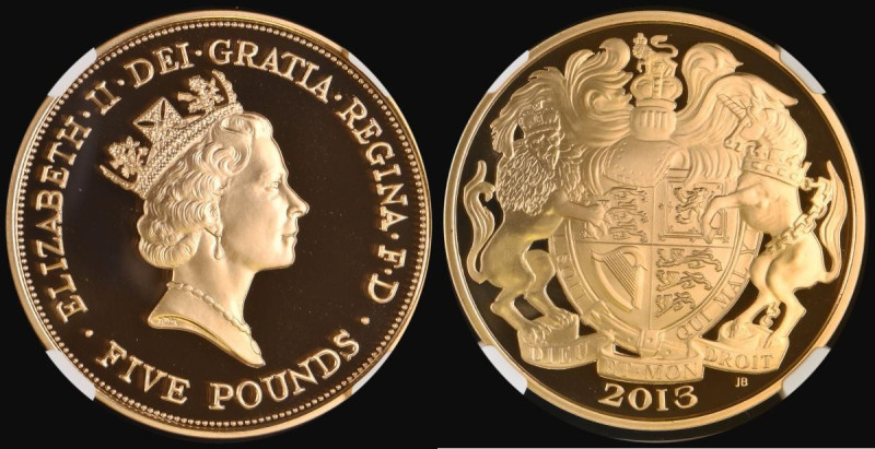 Five Pound Crown 2013 The Queen's Portraits - Maklouf Portrait Gold Proof S.L30 ...