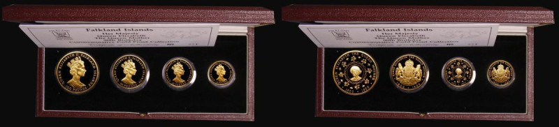 Falkland Islands Gold Proof Set 1990 Queen Mother 90th Birthday comprising Gold ...