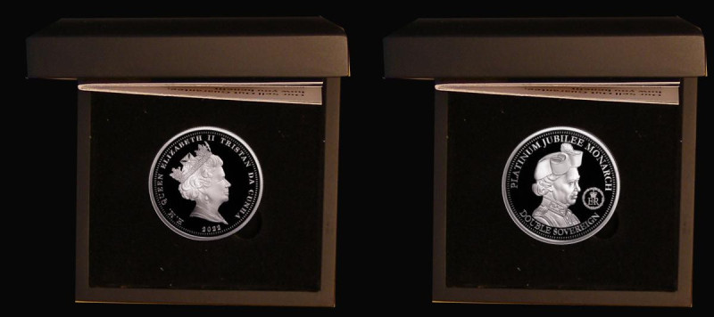 Tristan da Cunha Double Sovereign 2022, Platinum Jubilee Monarch struck in Plati...