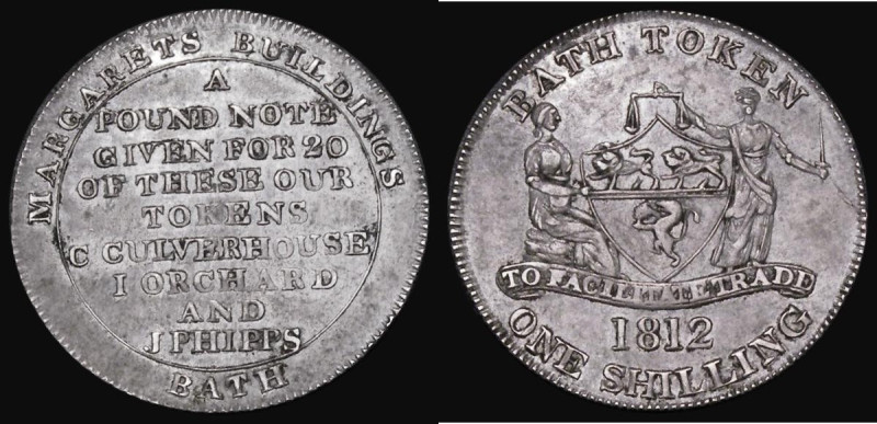 Shilling 19th Century Somerset - Bath 1812 No stops after C I and J, Davis 17, V...