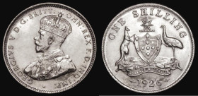 Australia (2) Shilling 1926 KM#26 NEF lightly cleaned, with all diamonds and pearls clear on the crown band, Threepences (2) 1927 KM#24, 1935 KM#24 bo...