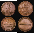 Australia Halfpenny Tokens (2) 1863 D.T. Mulligan, Rockhampton, Queensland KM#Tn177 Good Fine, Crombi, Clapperton and Findlay, Melbourne, Victoria, Re...