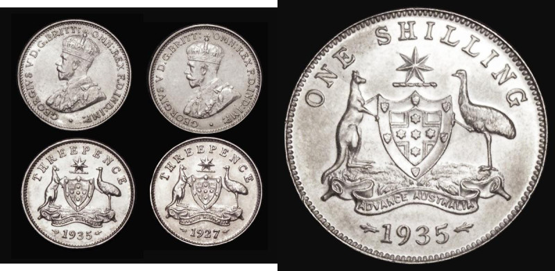 Australia Shilling 1935 KM#26 AU/UNC and lustrous, all diamonds and pearls clear...