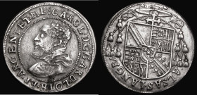 Austria - Strasbourg (Bishops) Quarter Thaler Carl v.Lothringen undated (1592-1607) Reverse Arms and Cardinals hat ALSAS LANGARA VF, pleasing and even...