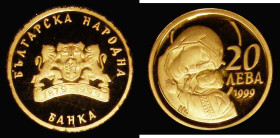 Bulgaria 20 Leva 1999 Reverse: Mother Mary and Jesus KM#278 Gold Proof nFDC with some toning, in capsule
Estimate: 100-120