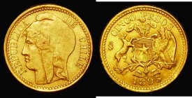 Chile Five Pesos Gold 1895 KM#153 VF 
Estimate: 170-220