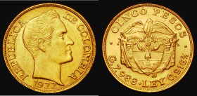 Columbia Five Pesos Gold 1922B, B overlaps drapery and touches coat of arms, KM#201.1 EF with some contact marks
Estimate: 380-450