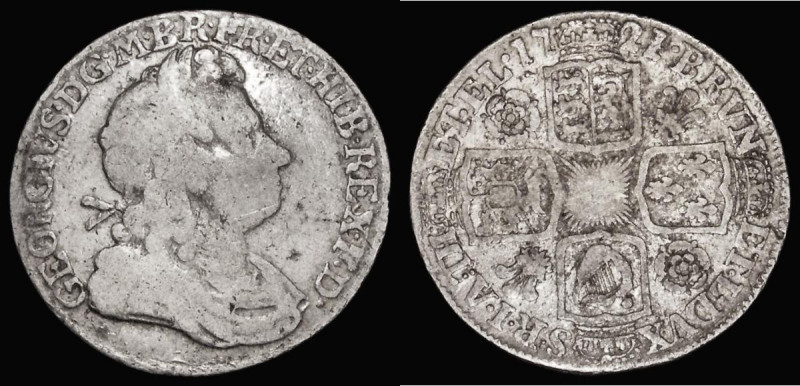 Shilling 1721 21 over 18 with Roses and Plumes in the wrong angles, ESC 1171A, B...