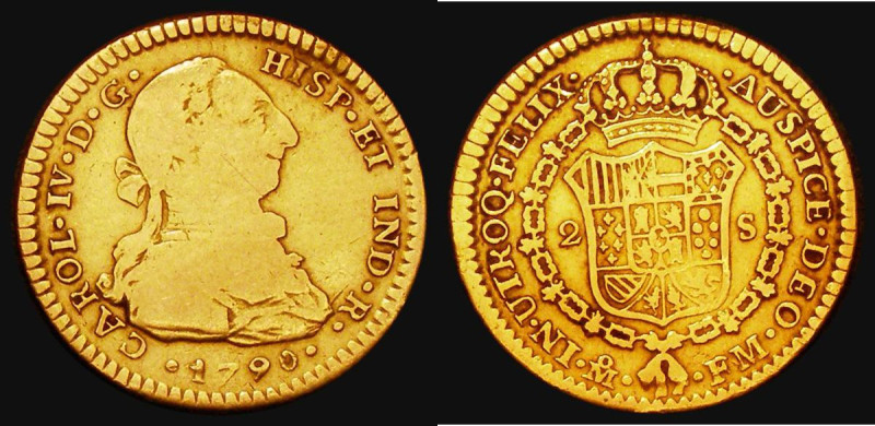 Mexico Two Escudos Gold 1790 Mo FM KM#131 VG/Fine, cleaned
Estimate: 350-450