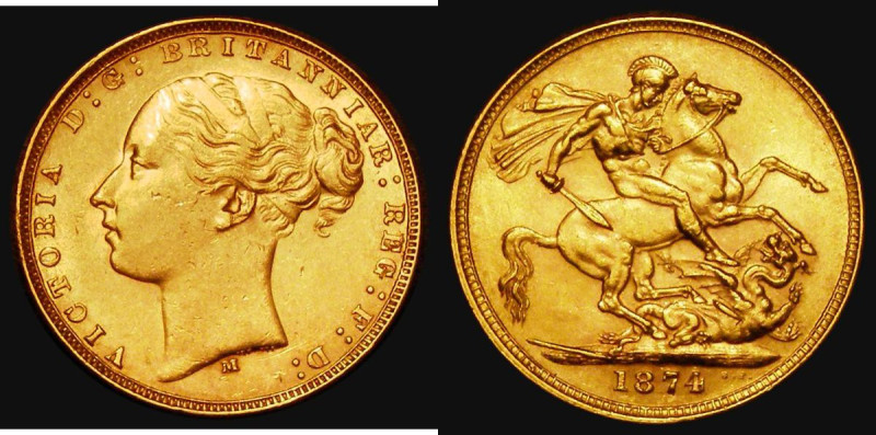 Sovereign 1874M George and the Dragon, Marsh 96, S.3857 About EF
Estimate: 500-...