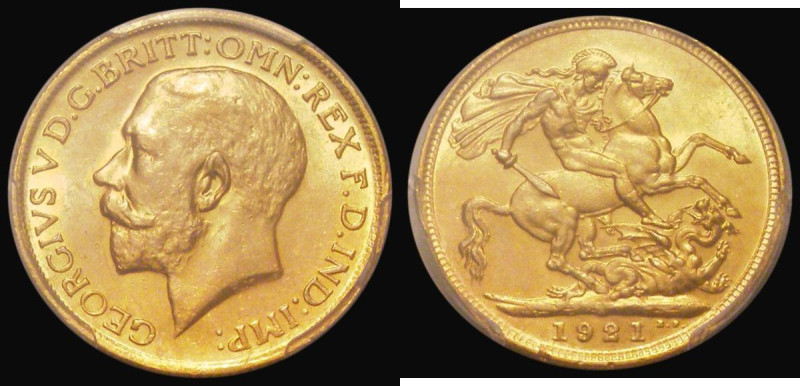 Sovereign 1921S Marsh 281, S.4003 one of the run of key date Sydney Mint Soverei...