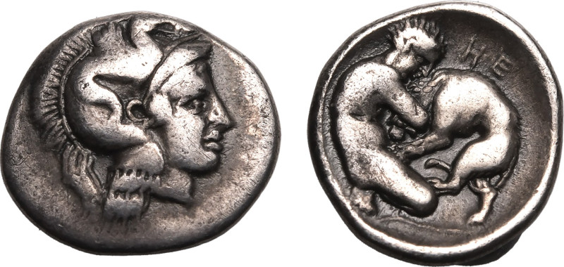 MAGNA GRAECIA. LUCANIA, HERAKLEIA. 
Silver diobol, circa 433-420 BC. 
Obv: hea...