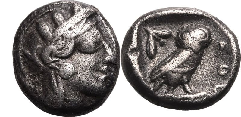 ANCIENT GREECE. ATTICA, ATHENS. 
Silver drachm, circa 454-404 BC. 
Obv: head o...