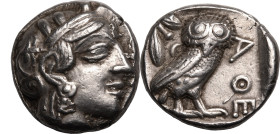 ANCIENT GREECE. ATTICA, ATHENS. Eastern (or Egyptian?) Imitation. 
Silver tetradrachm, circa 400-300 BC. 
Obv: Athena head right, wearing crested At...