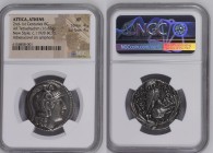 ANCIENT GREECE. ATTICA, ATHENS.
Silver tetradrachm, 151/0 BC.
'New Style' coinage. Dionys-, Dionysi- and Zeuxi-, magistrates. Obv: helmeted head of ...
