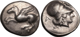 ANCIENT GREECE. EPEIROS, AMBRAKIA. 
Silver stater, circa 456-426 BC. 
Obv: Pegasos flying left. Rev: head of Athena right, wearing Corinthian helmet...
